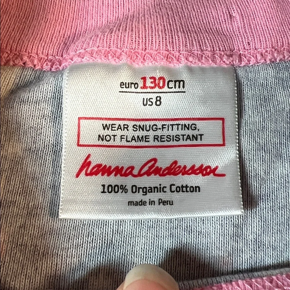 Hanna Andersson Castle and Gingerbread Pajama Set - Blue/Grey and Pink Sz 8